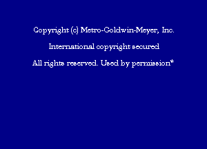 Copyright (c) Mctm-Goldwm-Mcycr, Inc
hmmdorml copyright nocumd

All rights macrmd Used by pmown'