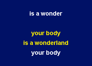 is a wonder

yourbody
is a wonderland

yourbody