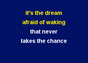 it's the dream

afraid of waking

that never
takes the chance