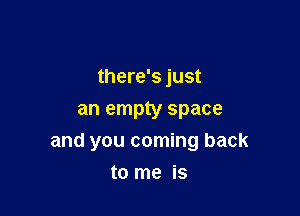 there's just

an empty space
and you coming back
to me is