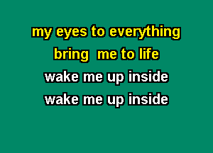 my eyes to everything
bring me to life
wake me up inside

wake me up inside