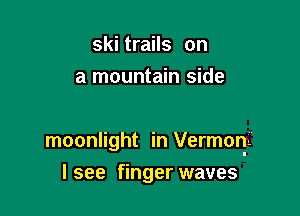 ski trails on
a mountain side

moonlight in Vermory.

I see finger waves