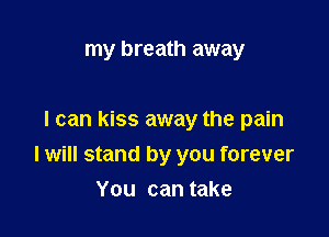 my breath away

I can kiss away the pain

I will stand by you forever

You can take