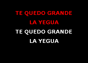 TE QUEDO GRANDE
LA YEGUA

TE QUEDO GRANDE
LA YEGUA