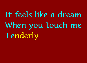 It feels like a dream
When you touch me

Tenderly