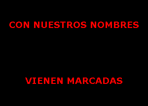 CON NUESTROS NOMBRES

VI EN EN MARCADAS