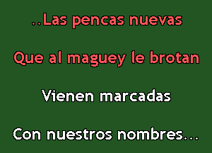 ..Las pencas nuevas
Que al maguey le brotan
Vienen marcadas

Con nuestros hombres. . .