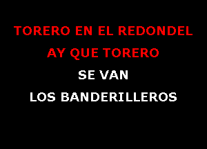 TORERO EN EL REDONDEL
AY QUE TORERO
SE VAN
LOS BANDERILLEROS