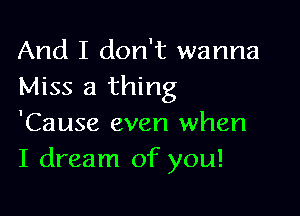 And I don't wanna
Miss a thing

'Cause even when
I dream of you!