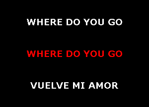 WHERE DO YOU GO

WHERE DO YOU GO

VUELVE MI AMOR