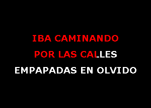 IBA CAMINANDO

POR LAS CALLES
EMPAPADAS EN OLVIDO