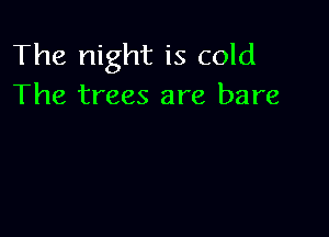 The night is cold
The trees are bare