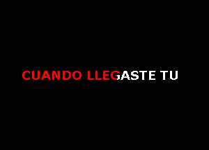 CUAN DO LLEGASTE TU