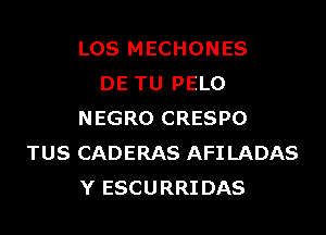 LOS MECHONES
DE TU PELO
NEGRO CRESPO
TUS CADERAS AFILADAS
Y ESCURRIDAS