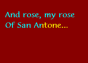 And rose, my rose
Of San Antone...