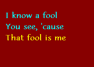 I know a fool

You see, 'cause

That fool is me
