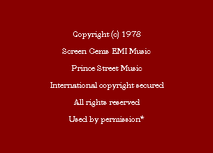 Copyright (c) 1978
Scrum Gama E.MI Mane
Prim Sm Mumc
hmdonsl copyright aocunad
All rights mecrvcd

Used by pmown