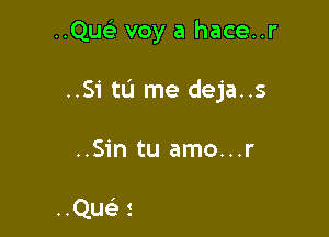 ..Qu voy a hace..r

..Sitl.'1 me deja..s

..Sin tu amo...r