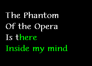 The Phantom
Of the Opera

Is there
Inside my mind