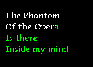 The Phantom
Of the Opera

Is there
Inside my mind