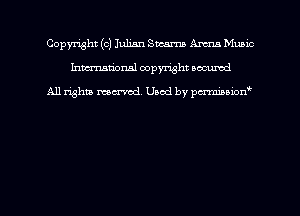 Copyright (0) Julian Sm Axum Mums
hmmdorml copyright nocumd

All rights macrmd Used by pmown'