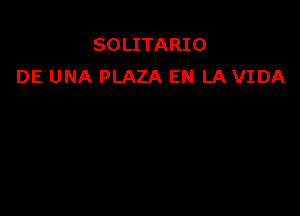 SOLITARIO
DE UNA PLAZA EN LA VIDA