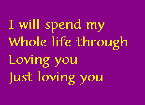 I will spend my
Whole life through

Loving you
Just loving you