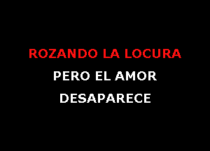 ROZANDO LA LOCURA

PERO EL AMOR
DESAPARECE