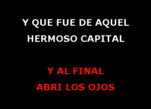 Y QUE FUE DE AQUEL
HERMOSO CAPITAL

Y AL FINAL
ABRI L05 0308