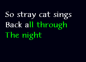So stray cat sings
Back all through

The night
