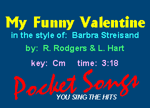 My Funny Vallenntcinne

in the style Ofi Barbra Streisand
by R. Rodgers 8 L. Hart

keyi Cm time 3113

YOU SING THE HITS
