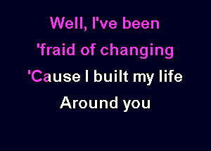Well, I've been

'fraid of changing

'Cause I built my life

Around you