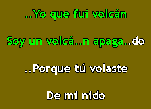 ..Yo que fui volcan

Soy un volca..n apaga..do

..Porque tL'I volaste

De mi nido