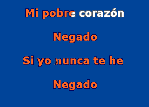 Mi pobre coraz6n

Negado

Si yo nunca te he

Negado