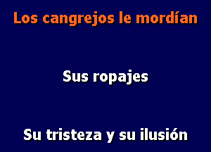 Los cangrejos le mordian

Sus ropajes

Su tristeza y su ilusi6n