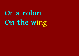 Or a robin
On the wing