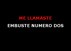 ME LLAMASTE

EMBUSTE NUMERO DOS