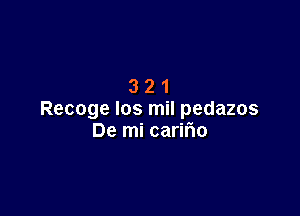 321

Recoge los mil pedazos
De mi caririo