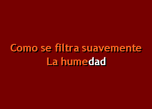 Como se filtra suavemente

La humedad