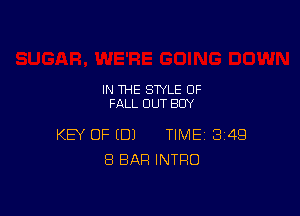 IN THE STYLE 0F
FALL OUT BOY

KEY OF (DJ TIME 349
8 BAR INTRO