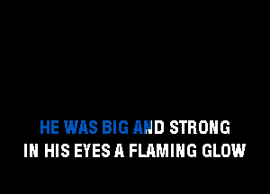 HE WAS BIG AND STRONG
IN HIS EYES A FLAMIHG GLOW