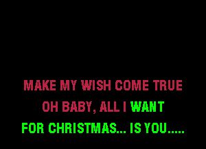 MAKE MY WISH COME TRUE
0H BABY, ALL I WANT
FOR CHRISTMAS... IS YOU .....