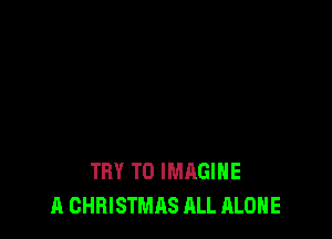 TRY TO IMAGINE
A CHRISTMAS ALL ALONE