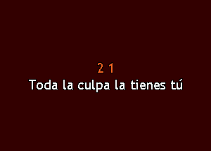 21

Toda la culpa la tienes t0