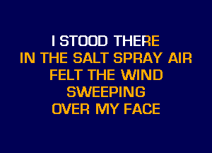I STUUD THERE
IN THE SALT SPRAY AIR
FELT THE WIND
SWEEPING
OVER MY FACE