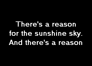 There's a reason

for the sunshine sky.
And there's a reason