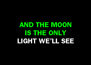 AND THE MOON

IS THE ONLY
LIGHT WE,LL SEE