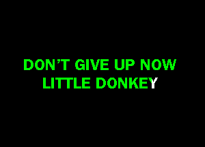 DONT GIVE UP NOW

LI'ITLE DONKEY