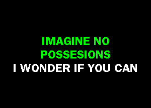 IMAGINE N0

POSSESIONS
I WONDER IF YOU CAN