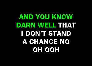 AND YOU KNOW
DARN WELL THAT

I DON,T STAND
A CHANCE NO
0H OCH